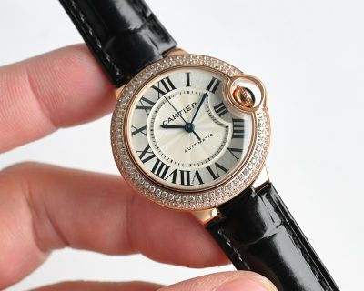 Cartier 18K Gold 28/33/36MM Automatic Movement Women's Black/Red Bracelet buy replica watches free shipping USA